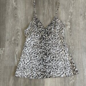 Victoria's Secret Vintage 1980s Zip Front Cheetah Print Tank Top Size Medium